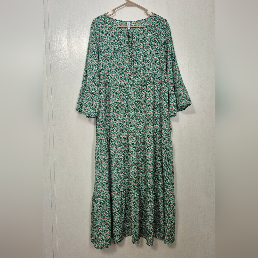 Floral Green Maxi Dress Size 2XL